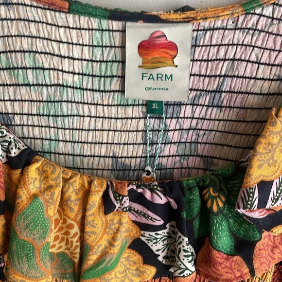 Farm Rio Black Garden Ruffle Mini Dress - Picture 5 of 16